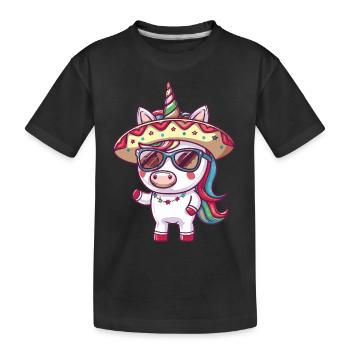Licorne Drôle Sombrero - T-shirt bio Premium Enfant - noir - Devant