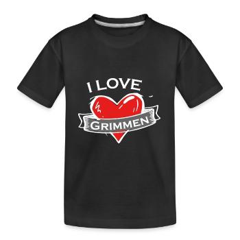 Grimmen - Ich liebe Stadtnamen in Tattoo Stil - Kinder Premium Bio T-Shirt - Schwarz - Vorne