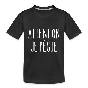 attention je pègue - T-shirt bio Premium Enfant - noir - Devant