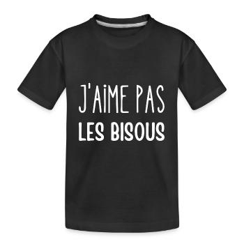 j'aime pas les bisous - T-shirt bio Premium Enfant - noir - Devant