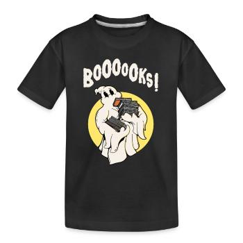 Drôle fantôme rat de bibliothèque Rat de bibliothèque Halloween - T-shirt bio Premium Enfant - noir - Devant