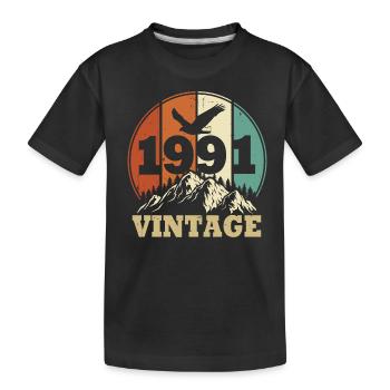 Vintage 1991 - Kids' Premium Organic T-Shirt - black - Front
