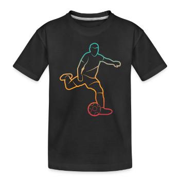 Fußballer Silhouette Fußballtrainer Fußballspieler - Kinder Premium Bio T-Shirt - Schwarz - Vorne