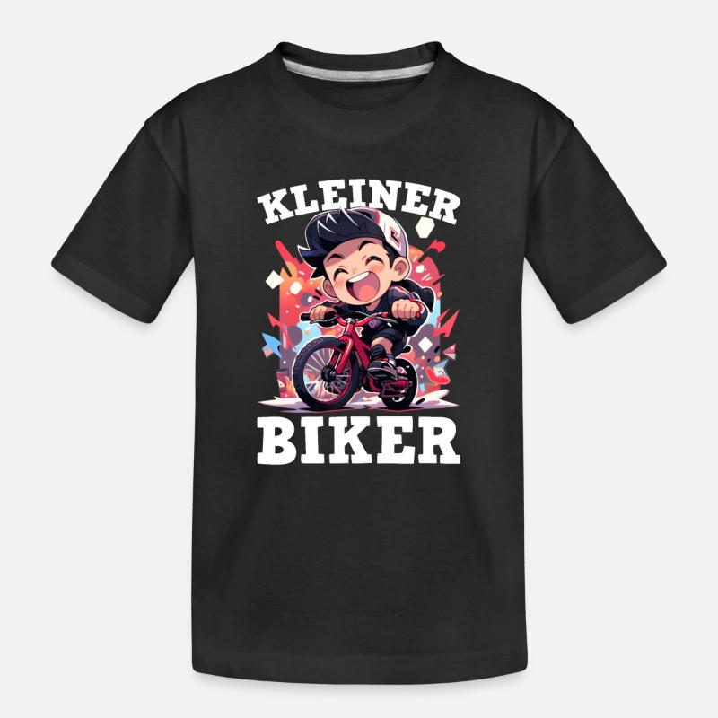 Biker Junge - Kinder Premium Bio T-Shirt - Schwarz