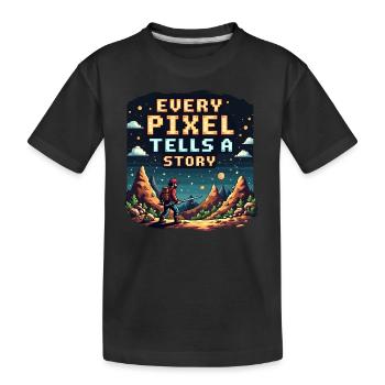 Chaque pixel raconte une histoire - Retro Gaming - T-shirt bio Premium Enfant - noir - Devant