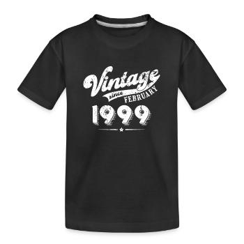 Vintage since February 1999 Geburtstag Geschenk - Kinder Premium Bio T-Shirt - Schwarz - Vorne