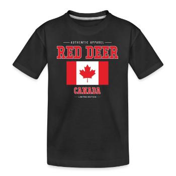 Red Deer - Kinder Premium Bio T-Shirt - Schwarz - Vorne