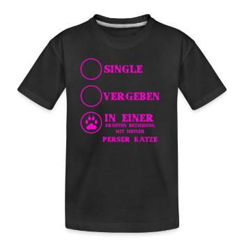 Beziehung Katzen liebe PERSER KATZE - Kinder Premium Bio T-Shirt - Schwarz - Vorne