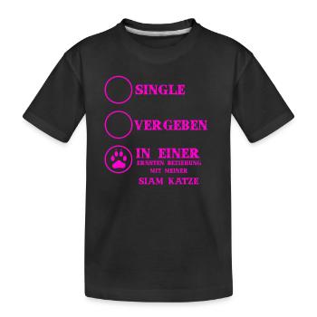 Beziehung Katzen liebe SIAM KATZE - Kinder Premium Bio T-Shirt - Schwarz - Vorne