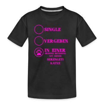 Beziehung Katzen liebe SERENGETI KATZE - Kinder Premium Bio T-Shirt - Schwarz - Vorne