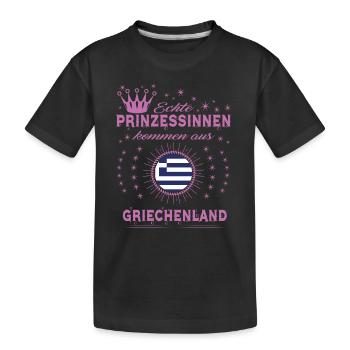 Prinzessinnen kommen aus GRIECHENLAND - Kinder Premium Bio T-Shirt - Schwarz - Vorne