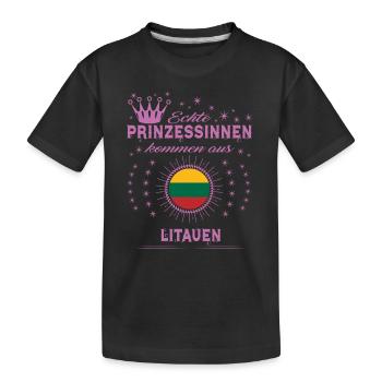 Prinzessinnen kommen aus LITAUEN - Kinder Premium Bio T-Shirt - Schwarz - Vorne