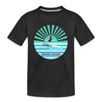 Sunset water skiing - Kids' Premium Organic T-Shirt - black - Front