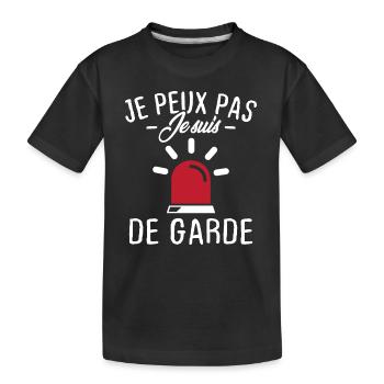 Je peux pas je suis de garde - T-shirt bio Premium Enfant - noir - Devant