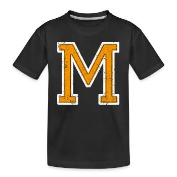 M - Style lettre / collège - T-shirt bio Premium Enfant - noir - Devant