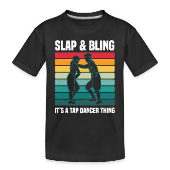Stepptanz - Kinder Premium Bio T-Shirt - Schwarz - Vorne