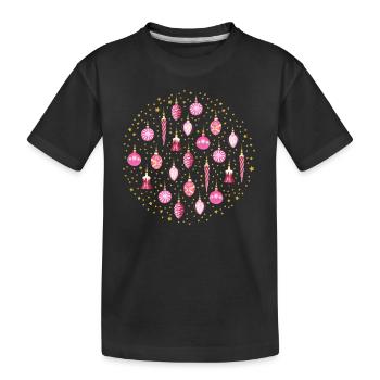 Xmas Galaxy Pink - Kids' Premium Organic T-Shirt - black - Front