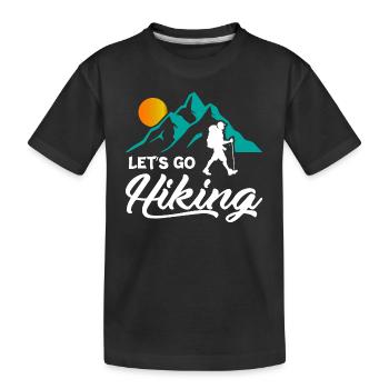 Lets Go Hiking - Kinder Premium Bio T-Shirt - Schwarz - Vorne