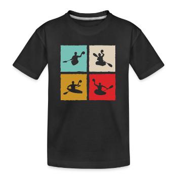 Canoe Polo Canoe Polo Player Retro Style - Kids' Premium Organic T-Shirt - black - Front