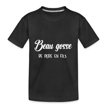 beau gosse de père en fils - T-shirt bio Premium Enfant - noir - Devant