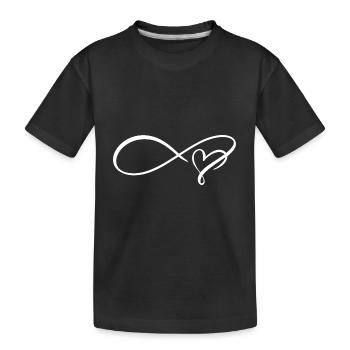 Liebe Unendlichkeit Herz - Kinder Premium Bio T-Shirt - Schwarz - Vorne