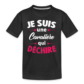 Je Suis Une Cavalière Qui Déchire - T-shirt bio Premium Enfant - noir - Devant