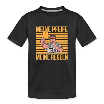 Lustige Schiedsrichter Handball Meine Regeln Karte - Kinder Premium Bio T-Shirt - Schwarz - Vorne