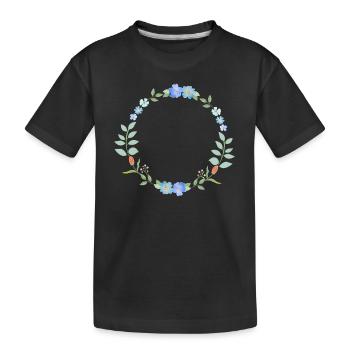 Couronne de fleurs - T-shirt bio Premium Enfant - noir - Devant