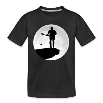 hockey feldhockey hockeyspieler warmup hockeyzone - Kinder Premium Bio T-Shirt - Schwarz - Vorne