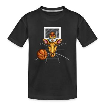 Kids Giraffen Fan Basketball Spiel Basketballkorb - Kinder Premium Bio T-Shirt - Schwarz - Vorne