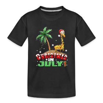 Giraffe Island Holidays in Summer Christmas in July - Kids' Premium Organic T-Shirt - black - Front