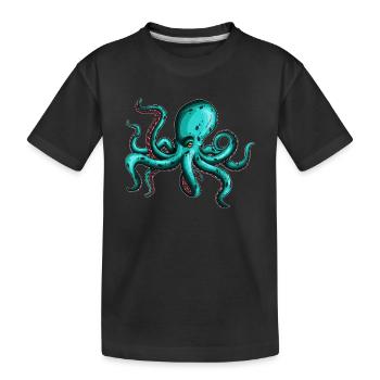 8 Amoureux armé de l’éventail de calamars de pieuvre bleue - T-shirt bio Premium Enfant - noir - Devant