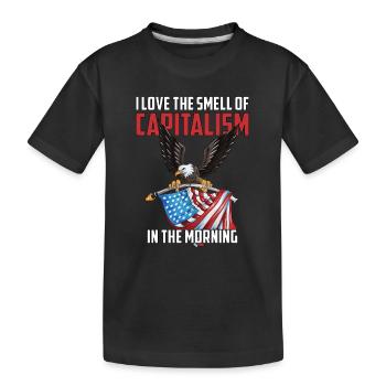 USA Flagge Adler Kapital Geld Vermögfen Wertpapier - Kinder Premium Bio T-Shirt - Schwarz - Vorne