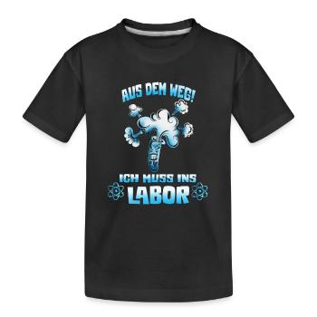 Lehrer Lehrerin Laborant Labor Chemische Reaktion - Kinder Premium Bio T-Shirt - Schwarz - Vorne