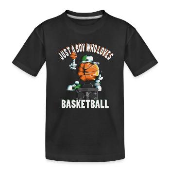 Basketballer Basketballtrik Mütze Basketballspiel - Kinder Premium Bio T-Shirt - Schwarz - Vorne