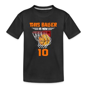 10. Geburtstag Geschenk Jung Sohn Basketball - Kinder Premium Bio T-Shirt - Schwarz - Vorne