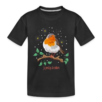rouge- gorge - T-shirt bio Premium Enfant - noir - Devant