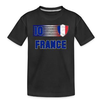 Frankreich - Kinder Premium Bio T-Shirt - Schwarz - Vorne