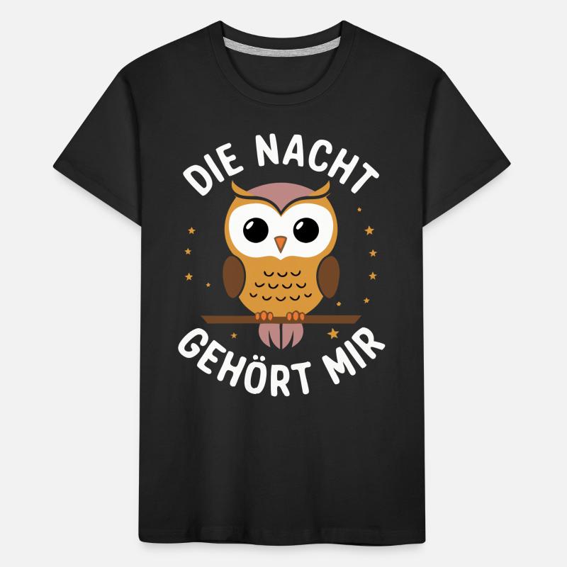 Nachteule Eule Eulen Vogel Kinder Premium Bio T-Shirt