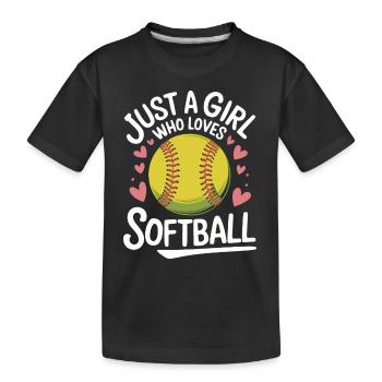 Softball Sports Joueur de softball - T-shirt bio Premium Enfant - noir - Devant