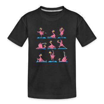 Yoga Flamingo Yoga Exercise Yoga Sport Training Outfit - Kids' Premium Organic T-Shirt - black - Front