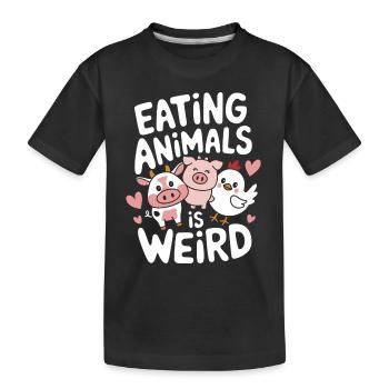Vegetarian Vegan Veggie Vegetarian - Kids' Premium Organic T-Shirt - black - Front