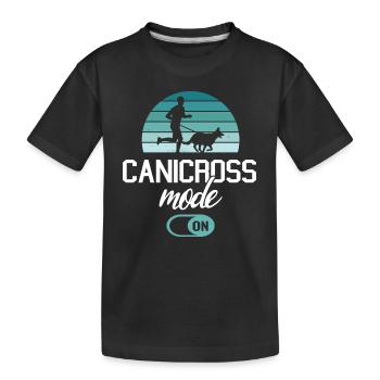 Canicross Cross-Country Run avec Dog Canicross Mode Activé - T-shirt bio Premium Enfant - noir - Devant