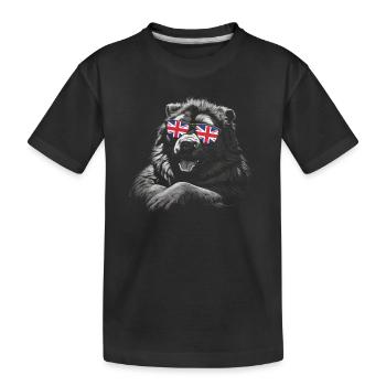 Chien de berger du Caucase Drapeau de l’Angleterre - T-shirt bio Premium Enfant - noir - Devant