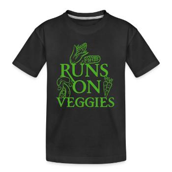vegan t shirt Läufe auf veggies - Kinder Premium Bio T-Shirt - Schwarz - Vorne