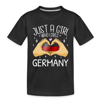 Allemagne Drapeau Allemand Drapeau Juste un cœur de fille - T-shirt bio Premium Enfant - noir - Devant