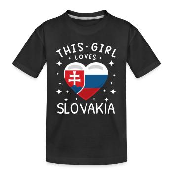 Slowakei Flagge Vintage Slowakische Fahne Heimat - Kinder Premium Bio T-Shirt - Schwarz - Vorne