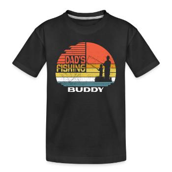 Angeln Angler Vater Sohn Dad's Fishing Buddy - Kinder Premium Bio T-Shirt - Schwarz - Vorne