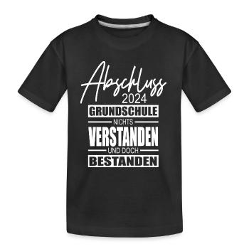 Abschluss 2024 Grundschule - Kinder Premium Bio T-Shirt - Schwarz - Vorne
