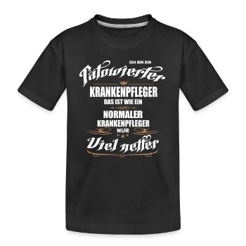 Tätowierter Krankenpfleger ist netter! - Kinder Premium Bio T-Shirt - Schwarz - Vorne